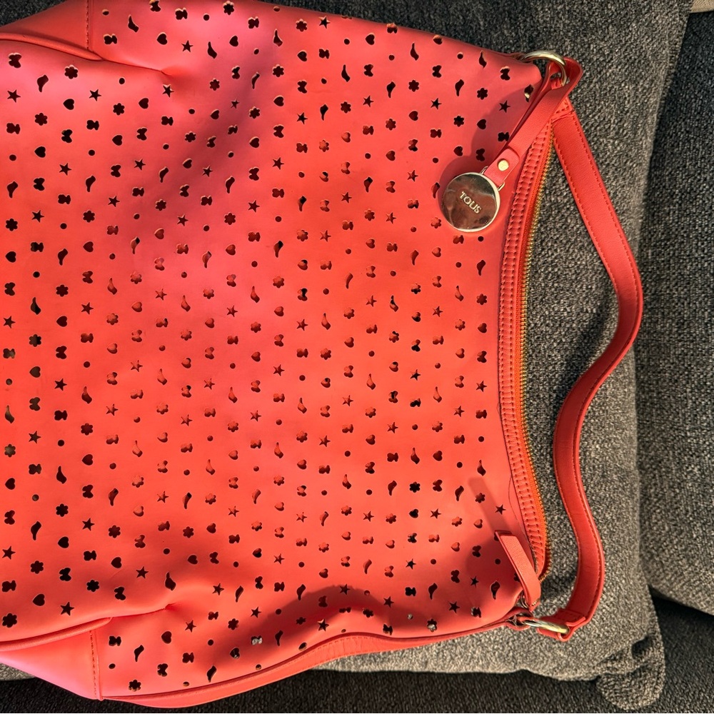 Tous Pink Perforated Shoulder Bag - Picture 8 of 8